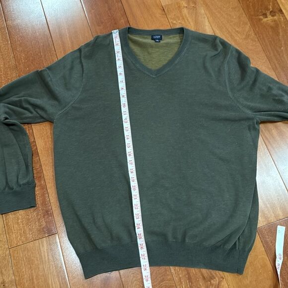 J. Crew Heathered Green Vintage Look 100% Cotton V-Neck Sweater Men's XL - Picture 9 of 9